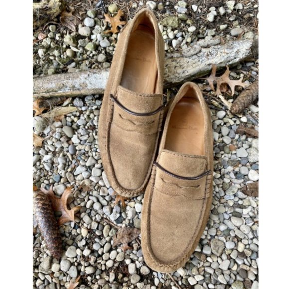 Massimo Dutti Mens Brown Suede Driving 